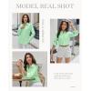 imagesiliteelon Button Down Shirts for Women Dress Shirt Cotton Long Sleeve Collared Shirt Business Work Office Blouse TopMint Green