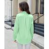 imagesiliteelon Button Down Shirts for Women Dress Shirt Cotton Long Sleeve Collared Shirt Business Work Office Blouse TopMint Green