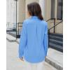 imagesiliteelon Button Down Shirts for Women Dress Shirt Cotton Long Sleeve Collared Shirt Business Work Office Blouse TopSky Blue