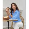 imagesiliteelon Button Down Shirts for Women Dress Shirt Cotton Long Sleeve Collared Shirt Business Work Office Blouse TopSky Blue