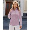 imagesiliteelon Women Button Down Shirts Dress Shirts Long Sleeve ClassicFit CottonGrayish Purple