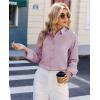 imagesiliteelon Women Button Down Shirts Dress Shirts Long Sleeve ClassicFit CottonGrayish Purple