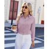 imagesiliteelon Women Button Down Shirts Dress Shirts Long Sleeve ClassicFit CottonGrayish Purple
