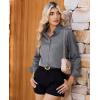 imagesiliteelon Women Button Down Shirts Dress Shirts Long Sleeve ClassicFit CottonGrey