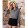 imagesiliteelon Women Button Down Shirts Dress Shirts Long Sleeve ClassicFit CottonGrey