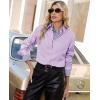 imagesiliteelon Women Button Down Shirts Dress Shirts Long Sleeve ClassicFit CottonLavender