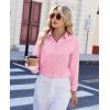 imagesiliteelon Women Button Down Shirts Dress Shirts Long Sleeve ClassicFit CottonPink