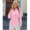 imagesiliteelon Women Button Down Shirts Dress Shirts Long Sleeve ClassicFit CottonPink