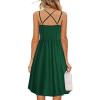 imageII ININ Womens Summer Dresses Casual Beach Boho Vacation Outfits Spaghetti Strap FloralSolid Sundress with PocketsBgreen