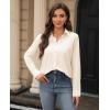 image:imagesiliteelon Womens Stain Shield Dress Shirts Wrinkle Free Long Sleeve Shirts Solid Work Business Button Down ShirtsBeige