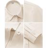 image:imagesiliteelon Womens Stain Shield Dress Shirts Wrinkle Free Long Sleeve Shirts Solid Work Business Button Down ShirtsBeige