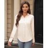 image:imagesiliteelon Womens Stain Shield Dress Shirts Wrinkle Free Long Sleeve Shirts Solid Work Business Button Down ShirtsBeige