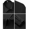 image:imagesiliteelon Womens Stain Shield Dress Shirts Wrinkle Free Long Sleeve Shirts Solid Work Business Button Down ShirtsBlack
