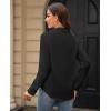 image:imagesiliteelon Womens Stain Shield Dress Shirts Wrinkle Free Long Sleeve Shirts Solid Work Business Button Down ShirtsBlack
