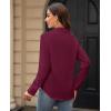 image:imagesiliteelon Womens Stain Shield Dress Shirts Wrinkle Free Long Sleeve Shirts Solid Work Business Button Down ShirtsBurgundy