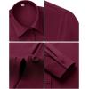 image:imagesiliteelon Womens Stain Shield Dress Shirts Wrinkle Free Long Sleeve Shirts Solid Work Business Button Down ShirtsBurgundy