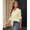 image:imagesiliteelon Womens Stain Shield Dress Shirts Wrinkle Free Long Sleeve Shirts Solid Work Business Button Down ShirtsCream Yellow