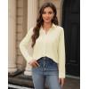 image:imagesiliteelon Womens Stain Shield Dress Shirts Wrinkle Free Long Sleeve Shirts Solid Work Business Button Down ShirtsCream Yellow
