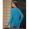 image:imagesiliteelon Womens Stain Shield Dress Shirts Wrinkle Free Long Sleeve Shirts Solid Work Business Button Down ShirtsCyan Blue