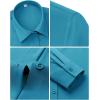 image:imagesiliteelon Womens Stain Shield Dress Shirts Wrinkle Free Long Sleeve Shirts Solid Work Business Button Down ShirtsCyan Blue