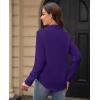 image:imagesiliteelon Womens Stain Shield Dress Shirts Wrinkle Free Long Sleeve Shirts Solid Work Business Button Down ShirtsDark Purple