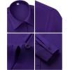 image:imagesiliteelon Womens Stain Shield Dress Shirts Wrinkle Free Long Sleeve Shirts Solid Work Business Button Down ShirtsDark Purple