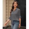 image:imagesiliteelon Womens Stain Shield Dress Shirts Wrinkle Free Long Sleeve Shirts Solid Work Business Button Down ShirtsGray