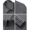 image:imagesiliteelon Womens Stain Shield Dress Shirts Wrinkle Free Long Sleeve Shirts Solid Work Business Button Down ShirtsGray