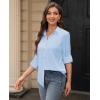 image:imagesiliteelon Womens Stain Shield Dress Shirts Wrinkle Free Long Sleeve Shirts Solid Work Business Button Down ShirtsLight Blue