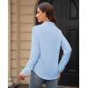 image:imagesiliteelon Womens Stain Shield Dress Shirts Wrinkle Free Long Sleeve Shirts Solid Work Business Button Down ShirtsLight Blue