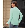 image:imagesiliteelon Womens Stain Shield Dress Shirts Wrinkle Free Long Sleeve Shirts Solid Work Business Button Down ShirtsLight Green