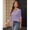image:imagesiliteelon Womens Stain Shield Dress Shirts Wrinkle Free Long Sleeve Shirts Solid Work Business Button Down ShirtsLight Purple