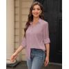 image:imagesiliteelon Womens Stain Shield Dress Shirts Wrinkle Free Long Sleeve Shirts Solid Work Business Button Down ShirtsLotus Pink