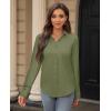 image:imagesiliteelon Womens Stain Shield Dress Shirts Wrinkle Free Long Sleeve Shirts Solid Work Business Button Down ShirtsMilitary Green