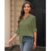 image:imagesiliteelon Womens Stain Shield Dress Shirts Wrinkle Free Long Sleeve Shirts Solid Work Business Button Down ShirtsMilitary Green