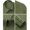 image:imagesiliteelon Womens Stain Shield Dress Shirts Wrinkle Free Long Sleeve Shirts Solid Work Business Button Down ShirtsMilitary Green