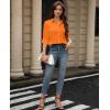 image:imagesiliteelon Womens Stain Shield Dress Shirts Wrinkle Free Long Sleeve Shirts Solid Work Business Button Down ShirtsOrange