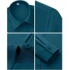 image:imagesiliteelon Womens Stain Shield Dress Shirts Wrinkle Free Long Sleeve Shirts Solid Work Business Button Down ShirtsPeacock Blue