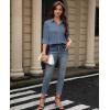 image:imagesiliteelon Womens Stain Shield Dress Shirts Wrinkle Free Long Sleeve Shirts Solid Work Business Button Down ShirtsSlate Blue