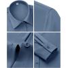 image:imagesiliteelon Womens Stain Shield Dress Shirts Wrinkle Free Long Sleeve Shirts Solid Work Business Button Down ShirtsSlate Blue