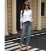 image:imagesiliteelon Womens Stain Shield Dress Shirts Wrinkle Free Long Sleeve Shirts Solid Work Business Button Down ShirtsWhite