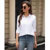 image:imagesiliteelon Womens Stain Shield Dress Shirts Wrinkle Free Long Sleeve Shirts Solid Work Business Button Down ShirtsWhite
