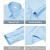 image:imagesiliteelon Womens ClassicFit Dress Shirts Long Sleeve Button Down WrinkleFree Stretch Solid Casual Work Office Blouse TopBaby Blue