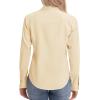 image:imagesiliteelon Womens ClassicFit Dress Shirts Long Sleeve Button Down WrinkleFree Stretch Solid Casual Work Office Blouse TopBeige