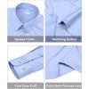 image:imagesiliteelon Womens ClassicFit Dress Shirts Long Sleeve Button Down WrinkleFree Stretch Solid Casual Work Office Blouse TopBlue
