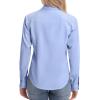 image:imagesiliteelon Womens ClassicFit Dress Shirts Long Sleeve Button Down WrinkleFree Stretch Solid Casual Work Office Blouse TopBlue