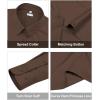 image:imagesiliteelon Womens ClassicFit Dress Shirts Long Sleeve Button Down WrinkleFree Stretch Solid Casual Work Office Blouse TopBrown