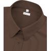 image:imagesiliteelon Womens ClassicFit Dress Shirts Long Sleeve Button Down WrinkleFree Stretch Solid Casual Work Office Blouse TopBrown