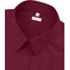 image:imagesiliteelon Womens ClassicFit Dress Shirts Long Sleeve Button Down WrinkleFree Stretch Solid Casual Work Office Blouse TopBurgundy