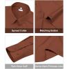 image:imagesiliteelon Womens ClassicFit Dress Shirts Long Sleeve Button Down WrinkleFree Stretch Solid Casual Work Office Blouse TopCaramel
